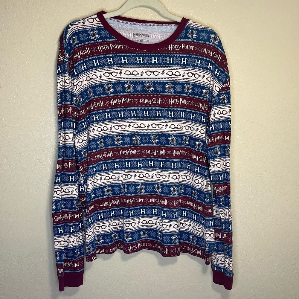 Harry Potter long sleeve top size Xl fair isle hogwarts glasses lightning bolt